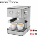 Proficook Machine A Café A Bras - 20 bars 850 W Avec Aiguille De Température - PCES1209