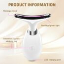 Appareil de beauté pour rajeunissement de la peau du visage et du cou, masseur facial 3 en 1 pour raffermir et éliminer les rides,