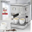 Proficook Machine A Café A Bras - 20 bars 850 W Avec Aiguille De Température - PCES1209
