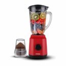 Sonashi Blender 1,8 Litres + Moulin A Café - 2 En 1 - Rouge