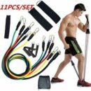 مجموعة مكونة من 16 قطعة للياقة البدنية وكمال الأجسام - أربطة مرنة لكامل الجسم  Pack Fitness Musculation - Elastique bandes full Body16 pcs