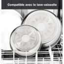Seb Compact Inox Batterie de cuisine 20 pièces, Induction,, Casseroles , Sauteuse , Couvercles verre + conservation, Spatules, Poignées L953SK04