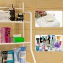 رف الحمام، وحدة تخزين فوق الغسالة - أبيض Étagère De Salle De Bain, Meuble De Rangement Au-Dessus Des Machine À Laver - Blanc