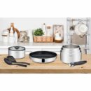 Seb Compact Inox Batterie de cuisine 20 pièces, Induction,, Casseroles , Sauteuse , Couvercles verre + conservation, Spatules, Poignées L953SK04