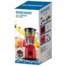 Sonashi Blender 1,8 Litres + Moulin A Café - 2 En 1 - Rouge