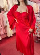 ensemble deux pièces satin de soie.. nuisette ponge dentelle طقم قطعتين ساتان حريري ..نويزات بوني دانتيل