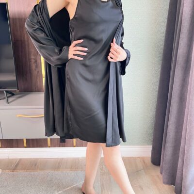 طقم ساتان حريري سامبل قطعتين