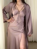 طقم ساتان حريري . سامبل بدون بوني Ensemble simple satin de soie. sans ponge